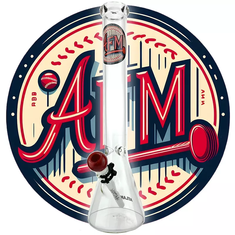 18″ Atlanta Basesball 5mm Beaker Bong Bundle