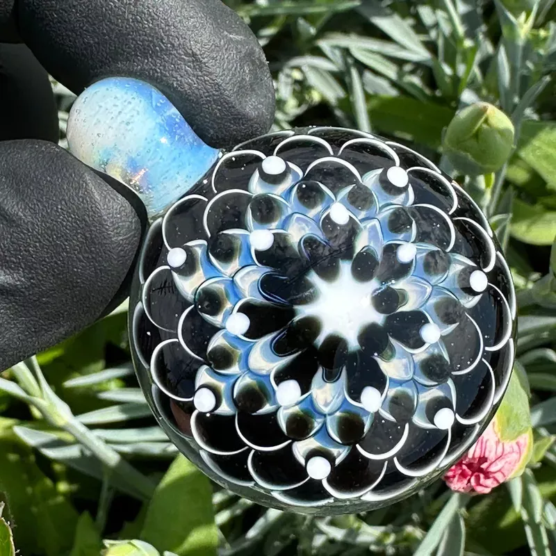 “Monochromatic Starburst ” Dot Stack Pendant by Juju Glass