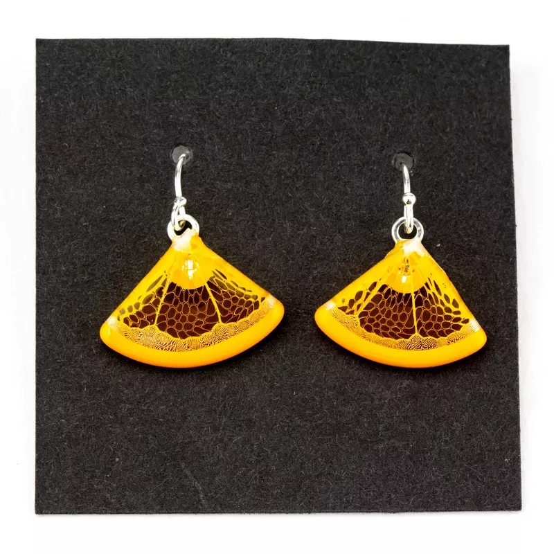Orange Citrus Dangle Earrings #HGN48