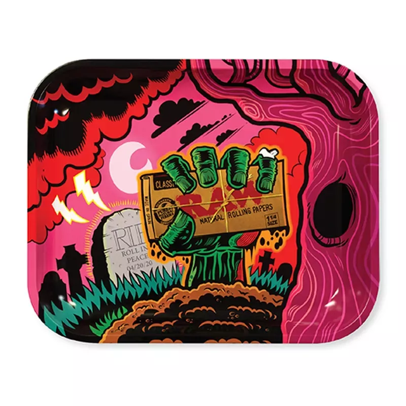 RAW Zombie Metal Rolling Tray – 13.5in