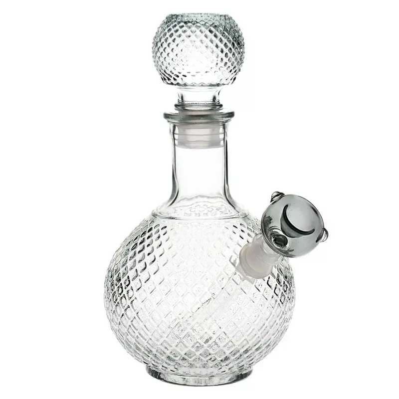 Vintage Decanter Cruet Style Glass Water Pipe w/ Cap – 7.5 “