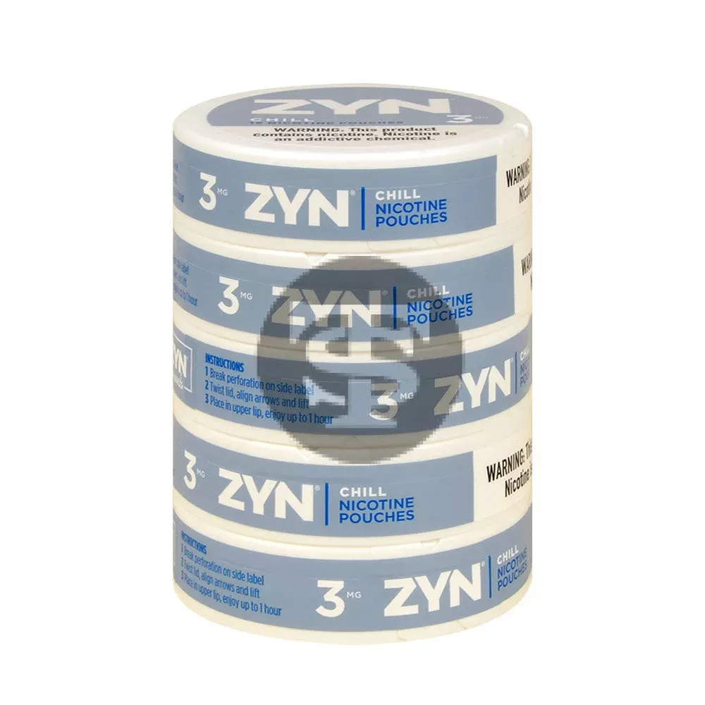 Zyn Nicotine pouches 3mg Chill, 5 cans
