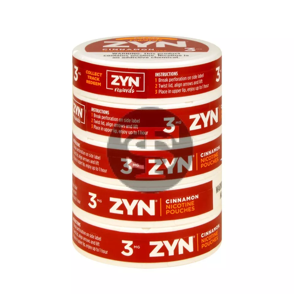 Zyn Nicotine pouches 3mg Cinnamon, 5 cans