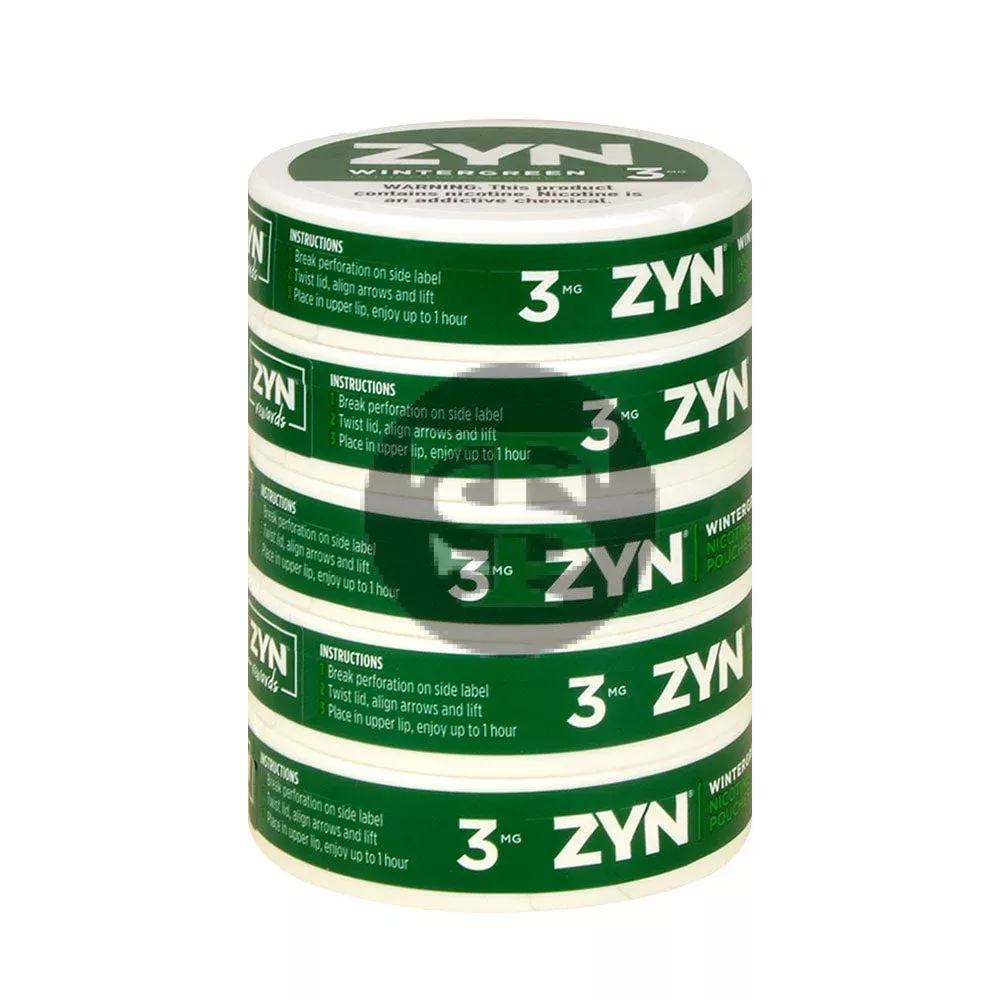 Zyn Nicotine pouches 3mg Wintergreen, 5 cans