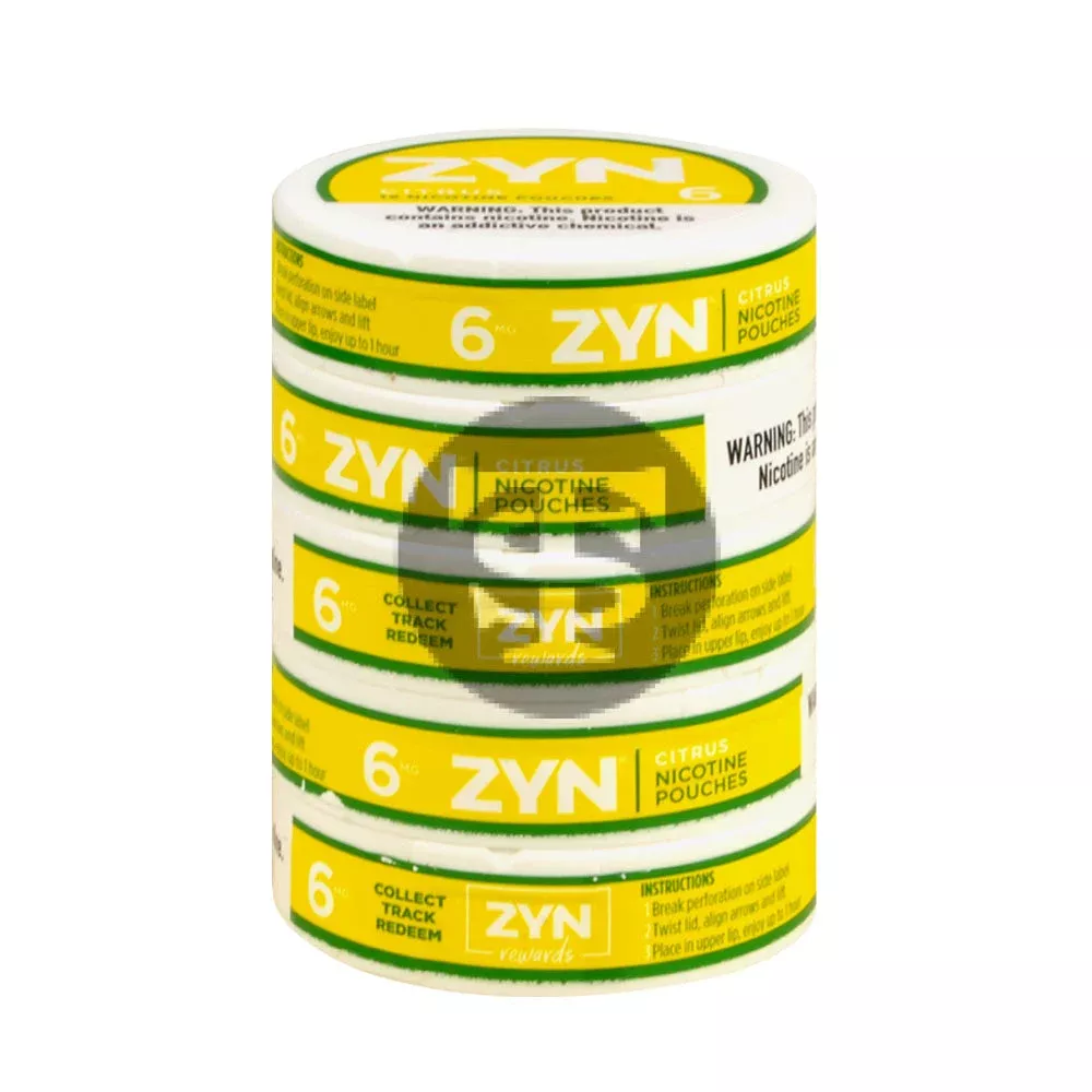 Zyn Nicotine pouches 6mg Citrus, 5 cans